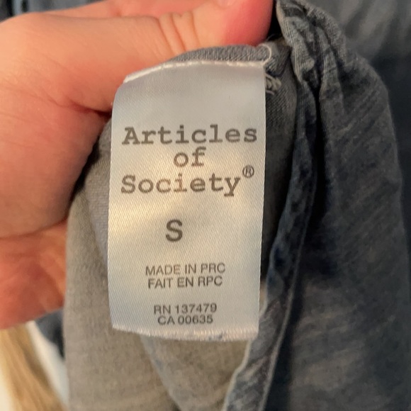 Articles of Society Tencel Denim Chambray Button - Picture 7 of 9